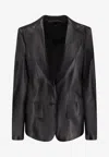 Tom Ford Wool Jacket With Notched Lapels And Front Pockets In Black