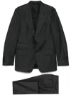 Tom Ford Single-breasted Wool Suit With Buttoned Cuffs In 灰色