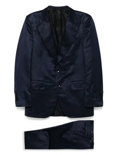 Tom Ford Single-breasted Suit In Blue