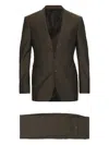 Tom Ford Yarn Dyed Mikado Shelton Suit In Brown