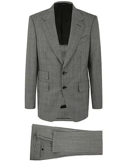Tom Ford Single Breasted Suit In Zawbl Combo White Black