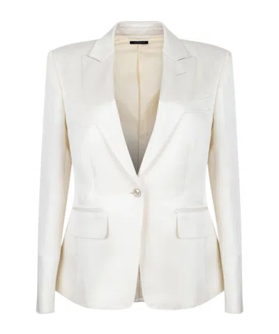 Tom Ford Single Breasted Tailored Blazer In White
