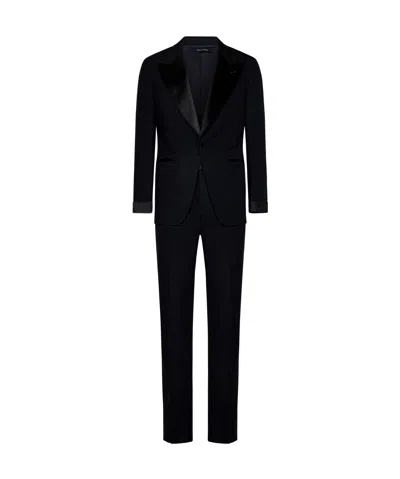 Tom Ford Single Breasted Tailored Suit In Black