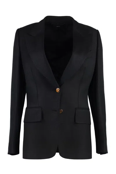 Tom Ford Single-breasted Two-button Blazer In Black