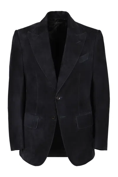 Tom Ford Single-breasted Two-button Jacket In Blue