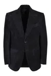 Tom Ford Navy Single-breasted Two-button Jacket For Men In Blue