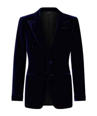 Tom Ford Single-breasted Velvet Blazer In Black