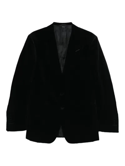 Tom Ford Single-breasted Velvet Jacket In Black
