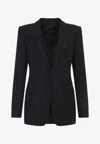 Tom Ford Sequined Wool Blend Crepe Single Breasted Jacket In Black