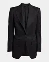 Tom Ford Single Breasted Wool Flannel Jacket With Stripes In Black