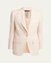Tom Ford Single-breasted Wool-blend Blazer Jacket In Light Blus