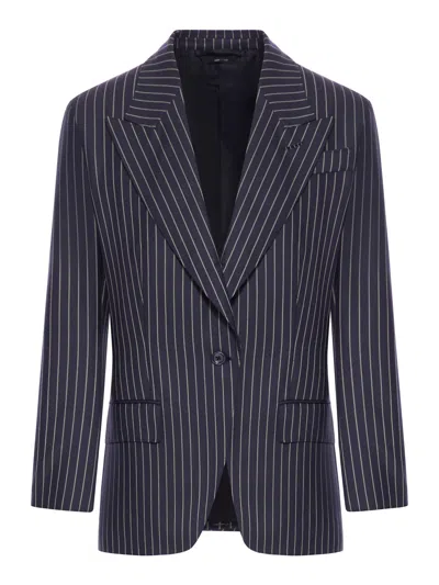 TOM FORD SINGLE BREASTED WOOL FLANNEL JACKET