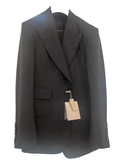 Tom Ford Single-breasted Wool Suit In Black