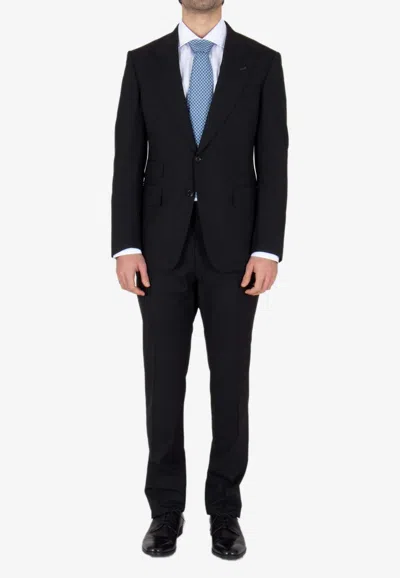 Tom Ford Single-breasted Wool Suit In Black