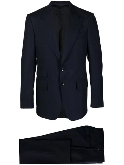 Tom Ford Single-breasted Wool Suit In Black
