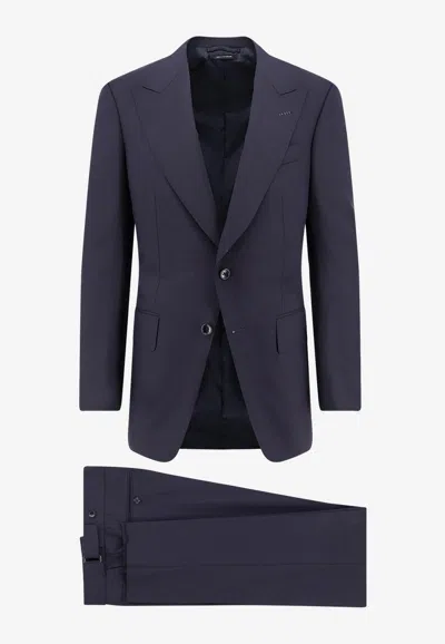 Tom Ford Men Wool Suit With Wide Lapel