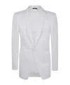 Tom Ford Wool Silk Sharp Faille Slim Shawl Lapel Jacket In White
