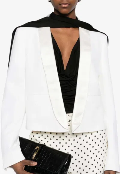 Tom Ford Single-breasted Cropped Blazer In Red