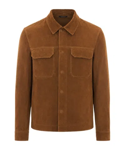 Tom Ford Single-breasted Leather Jacket In Brown
