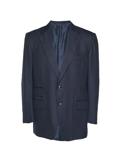 Pre-owned Tom Ford Single-breasted Notched-lapel Blazer In Blue