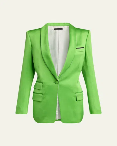 TOM FORD SINGLE-BREASTED SILK-WOOL BLAZER JACKET