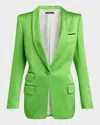 Tom Ford Single-breasted Silk-wool Blazer Jacket In Blue