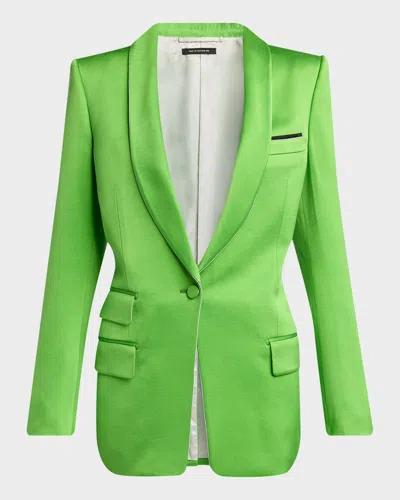 Tom Ford Single-breasted Silk-wool Blazer Jacket In Blue