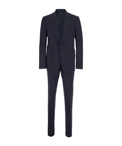 Tom Ford Shelton Peak-lapel Single-breasted Suit In Blue