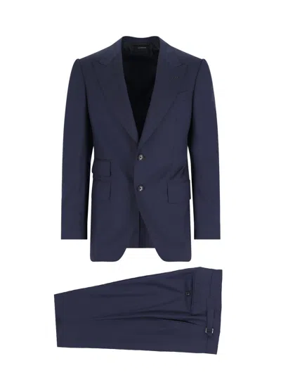 Tom Ford Single-breasted Suit "shelton" In Blue