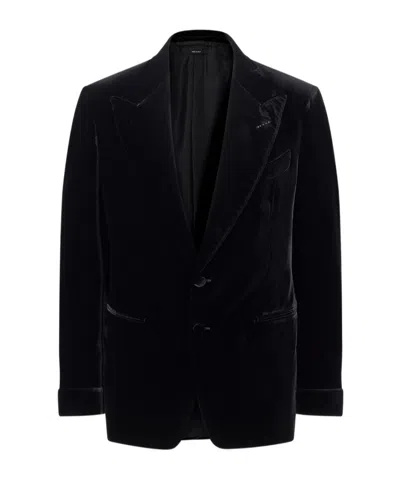 Tom Ford Single-breasted Velvet Blazer In Black