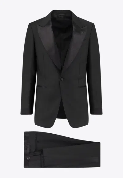 Tom Ford Single-breasted Wool Suit In Blue