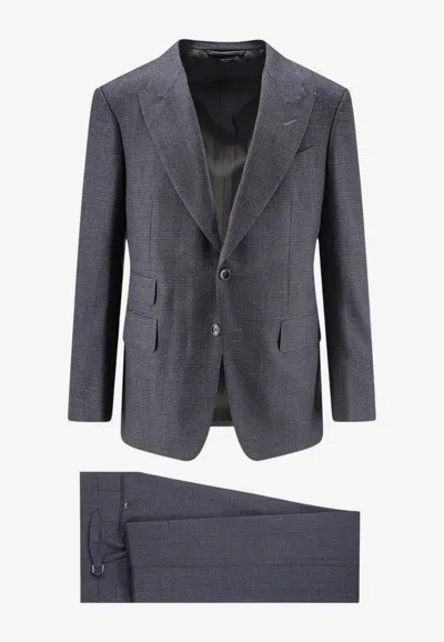 Tom Ford Single-breasted Wool Suit In Gray