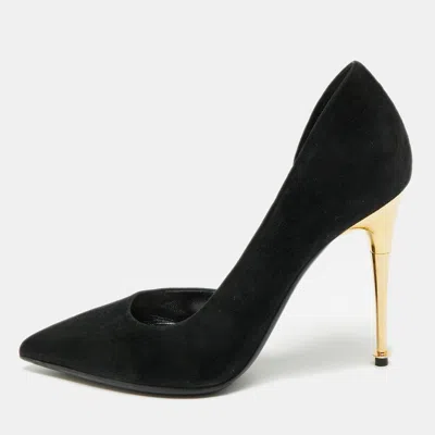 Pre-owned Tom Ford Size 36 Black Suede D'orsay Pumps