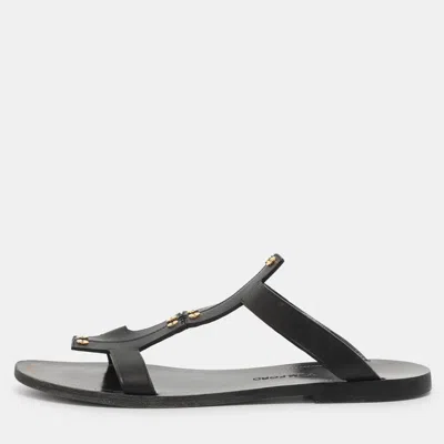 Pre-owned Tom Ford Size 42 Black Leather Flats