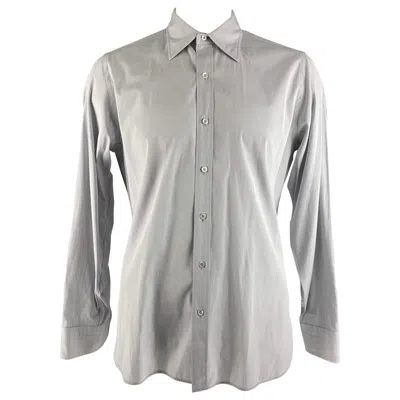 Pre-owned Tom Ford Size Xl Grey Cotton Long Sleeve Shirt In Gray