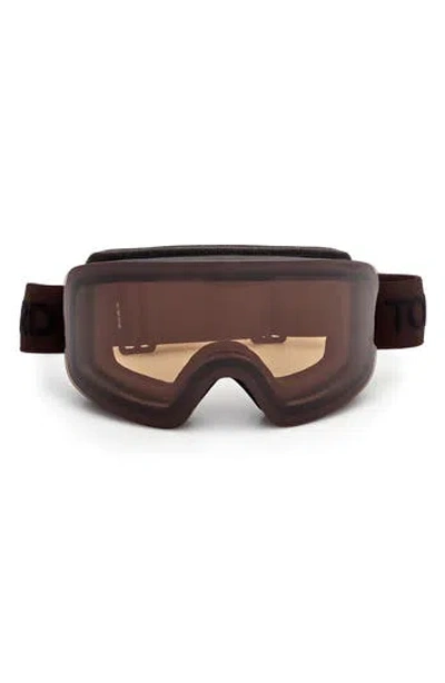 Tom Ford Ski Mask With Mirrored Lens In Brown