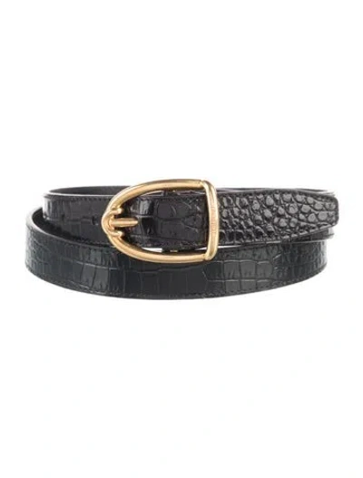 Pre-owned Tom Ford Skinny Leather Belt In Black