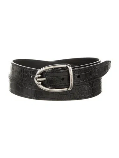 Pre-owned Tom Ford Skinny Leather Belt In Black