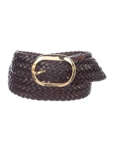 Pre-owned Tom Ford Skinny Leather Belt In Brown