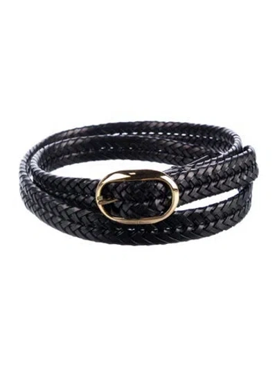 Pre-owned Tom Ford Skinny Leather Belt Kit In Black