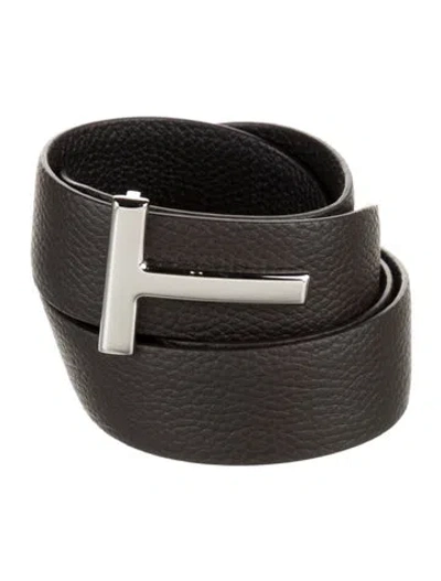 Pre-owned Tom Ford Skinny Leather Belt Kit In Black