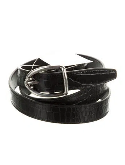 Pre-owned Tom Ford Skinny Leather Waist Belt In Black