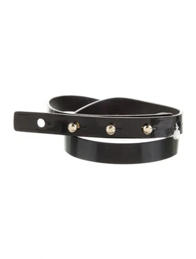 Pre-owned Tom Ford Skinny Patent Leather Belt Kit In Black