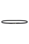 Tom Ford Skinny Python Embossed Leather Belt In White