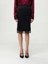 Tom Ford Stretch Crepe Satin Midi Skirt In Black