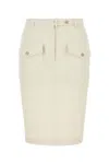Tom Ford Cotton Midi Skirt In White