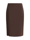 Tom Ford Crepe Envers Satin Midi Pencil Skirt In Brown