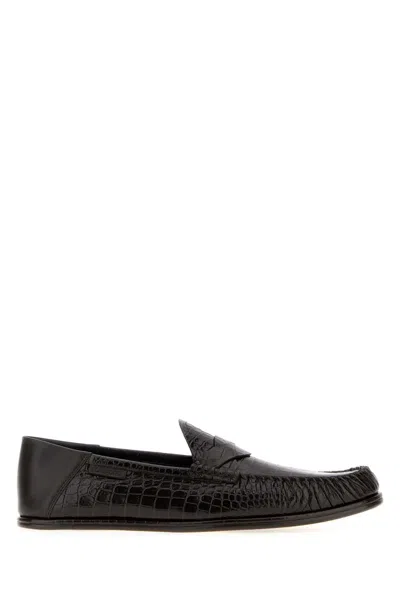 Tom Ford Soft Printed Alligator Sebastian Loafer In Black