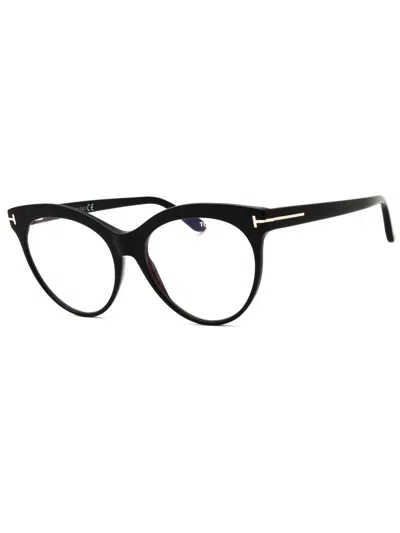 Tom Ford Sleek Cat Eye Eyeglasses With Premium Acetate Craftsmanship In Black