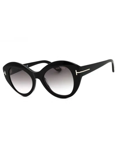 Tom Ford Sleek Cat Eye Mini Sunglasses For Women In Black